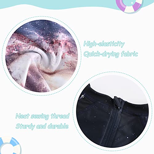 Image of Girls One Piece Rash Guard Long Sleeve Swimsuits for Girls UPF 50+ Sun Protection Bathing Suits 3-16 Years