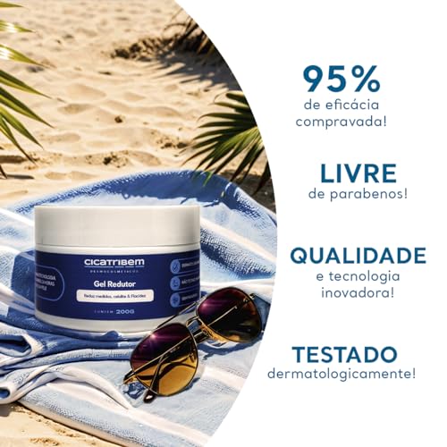 Gel Redutor de Medidas, Celulite e Flacidez - Queima Gordura Gel Anticelulite Creme Corporal Firmado