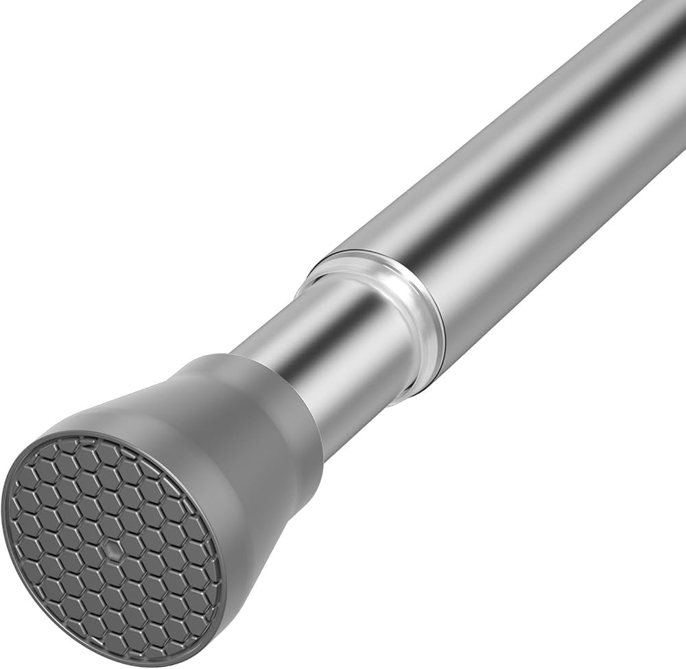 Curtain Rods for Windows 28 to 48 Inch Curtain Rods No Drilling Curtain Rod Adjustable Curtain Rods Expandable Pressure Spring Tension Rod for Closet(Size:16-26in,Color:Grey)