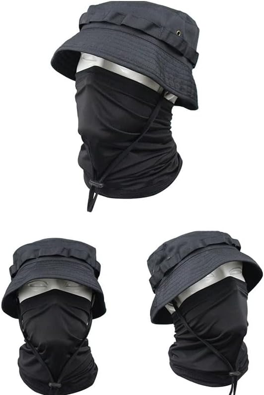 Outdoor Sports Shooting Hiking Fishing Tactical Camouflage Fisherman Boonie Hat Neckerchief Set