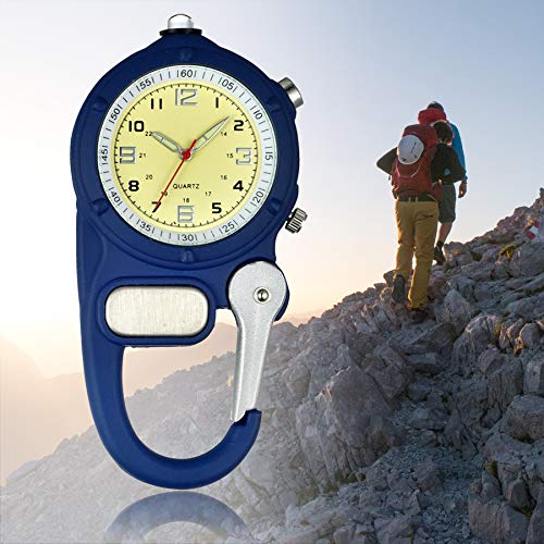 Image of JewelryWe Men Women Clip-on Quartz Watch Backpack Fob Belt Watch Luminous Mini Microlight Pocket Watch for Rock Climbing Doctors Nurses Outdoor Activities for Mother's Day