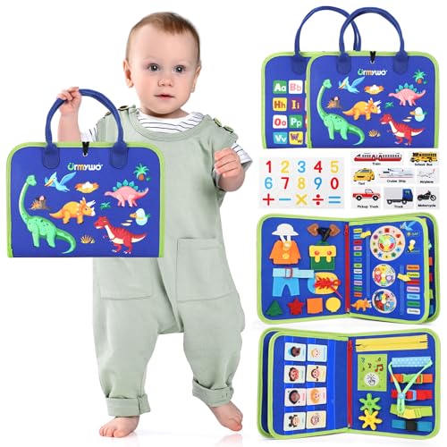 Image of URMYWO Toddler Busy Board - Busy Book Montessori Toys for 1 2 3 4 Year Old - Preschool Learning Activities with Alphabet Number Animal, Educational Travel Toys Birthday Gifts for Kids