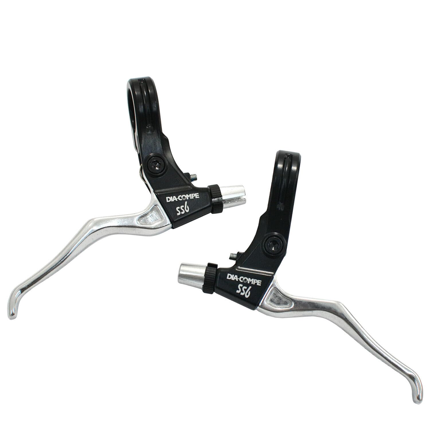 Dia-Compe SS6 Old School MTB Mountain Bicycle Brake Levers Lever Set - BLACK/SILVER