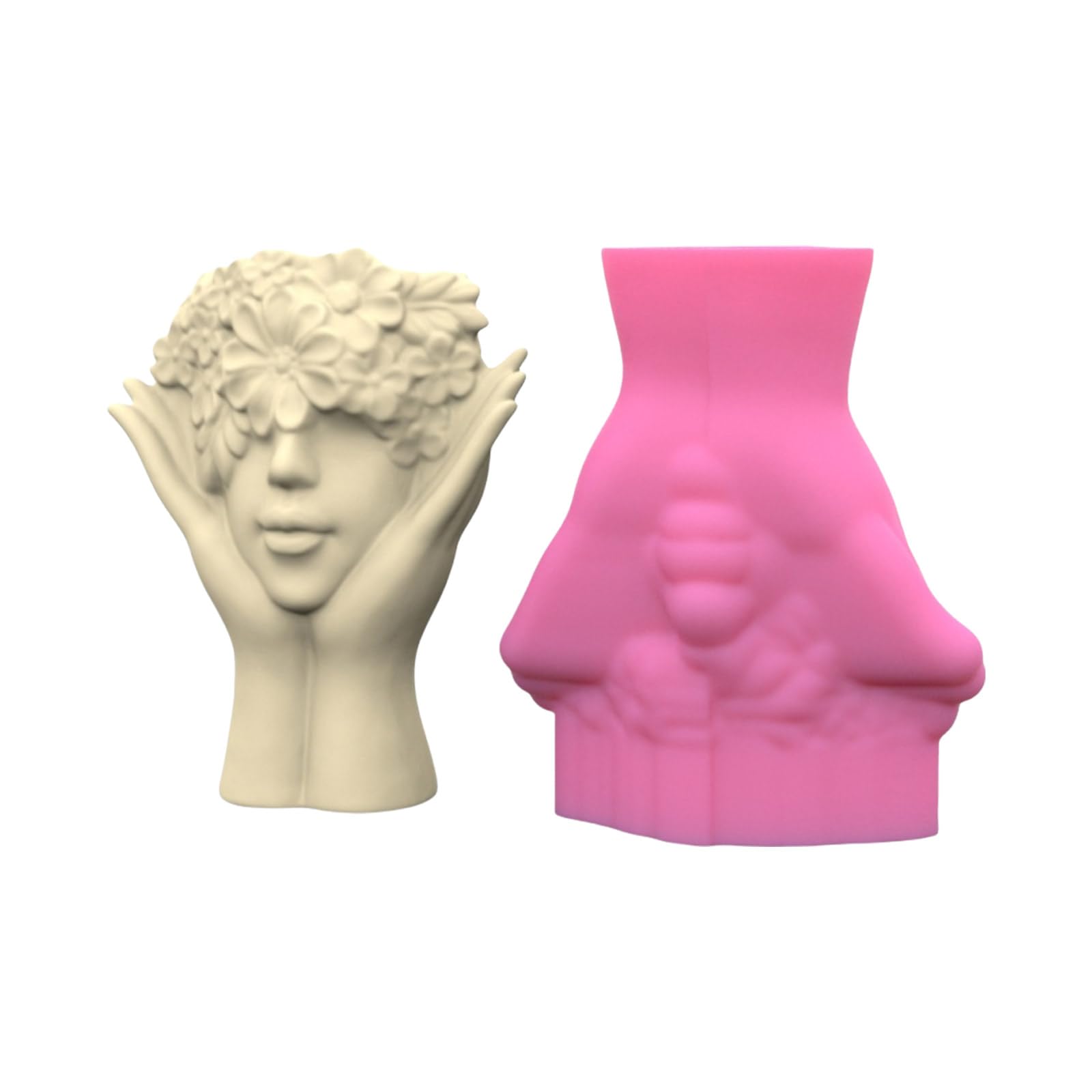 Moule de pot de fleurs en silicone humain pour décoration de salon bohème