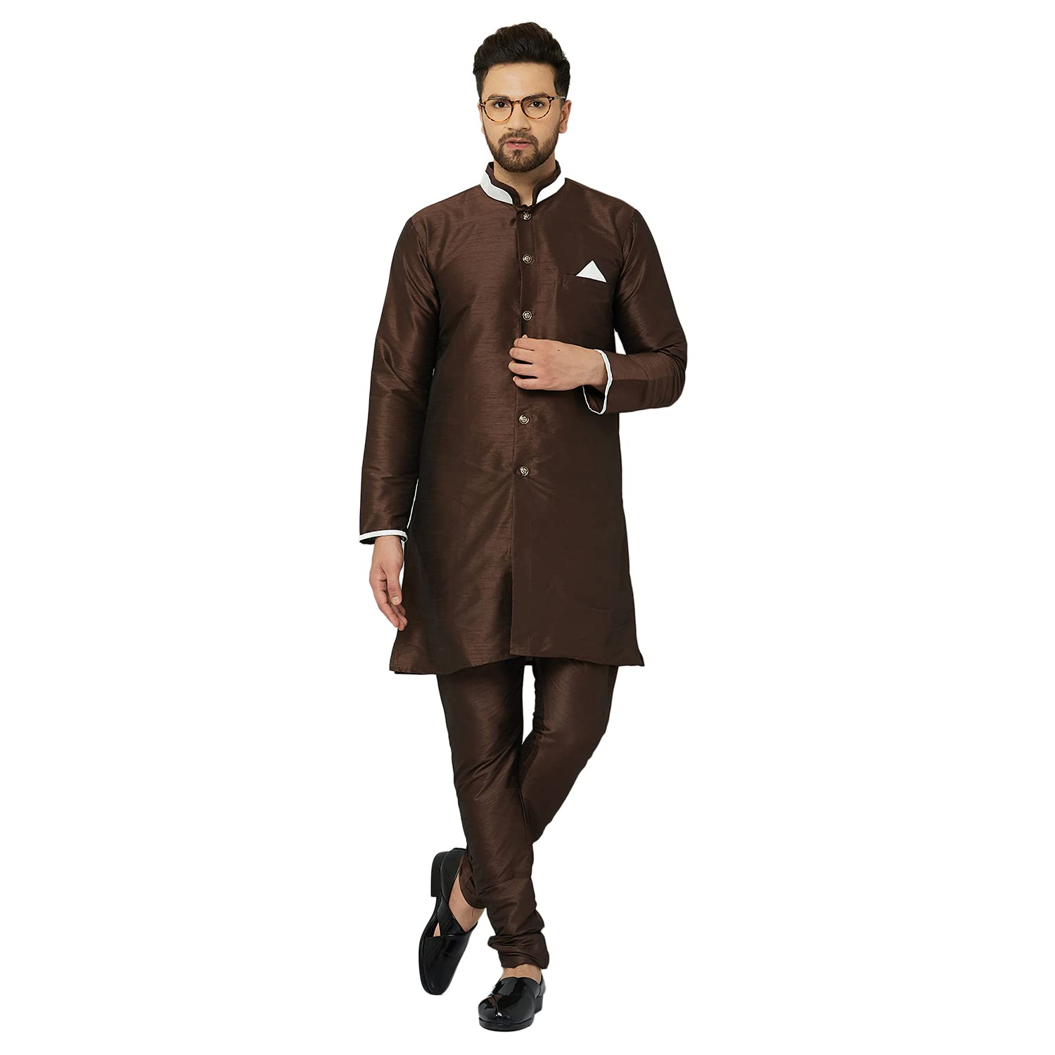 abh lifestyle Men's Silk Blend Sherwani Set.-picture-28