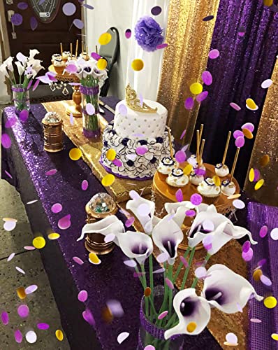 Image of Purple Gold Confetti /Purple Gold Party Table Decorations /Eid Mubarak /Purple Birthday Decorations /NYU Graduation Party Decorations 2026