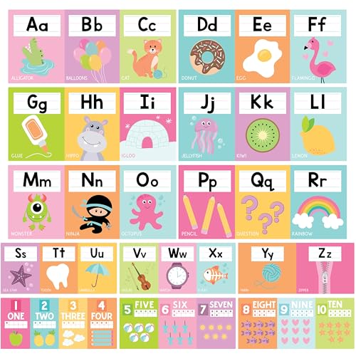 Lettres de l'alphabet pour mur de classe à haute visibilité et lisibilité
