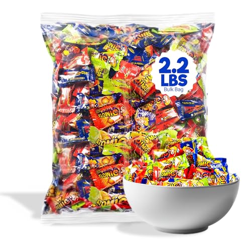 Zaza Atomic Extra Sour Chewy Candy in Explosive Sours Flavors - Assorted Fruit Soft & Chewy Filled Gummy Candy Raspberry, Green Apple, Strawberry Flavors for Kids - Kosher, Gluten Free, 2.2LB Bulk