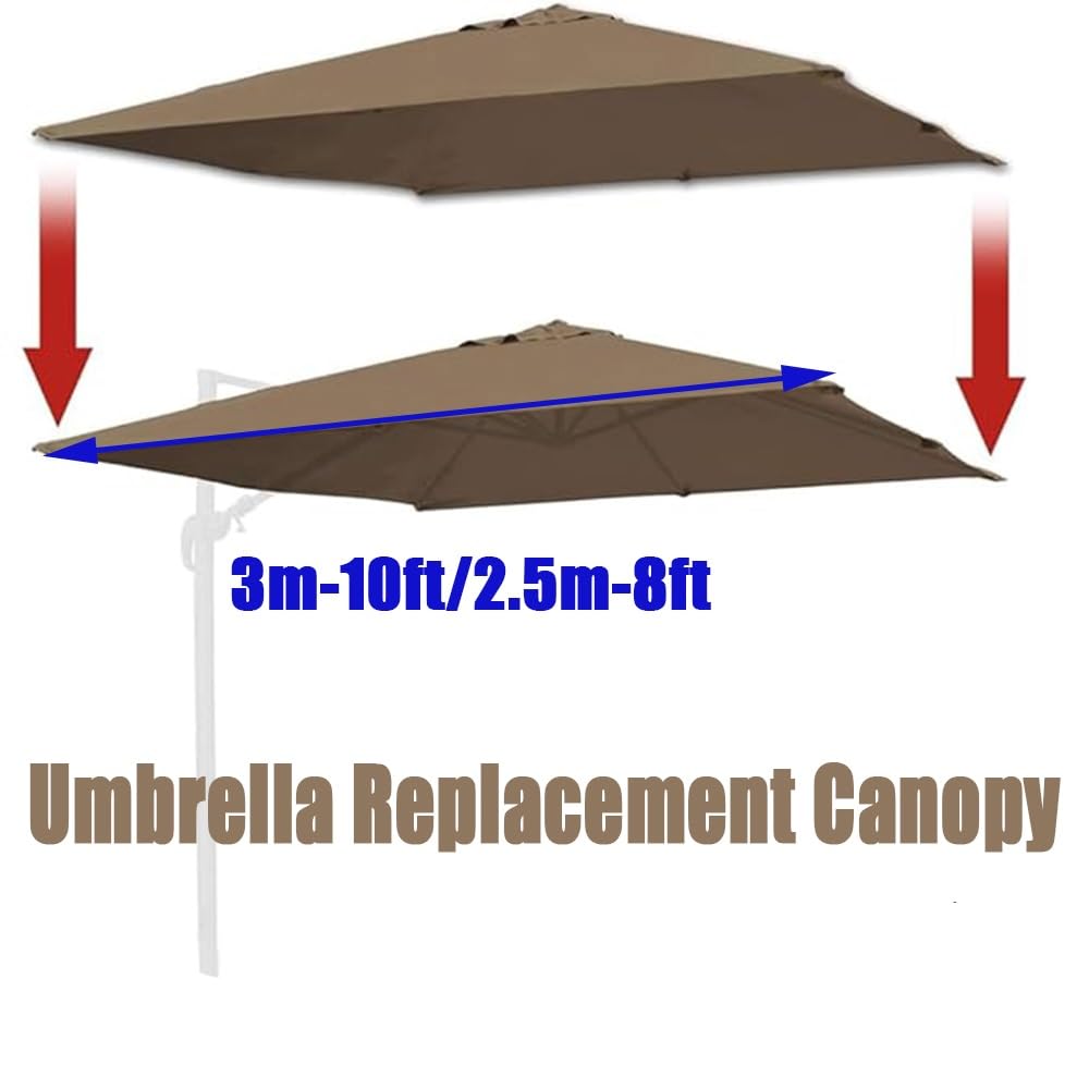 Ciężarki podstawy parasola wspornikowego 300 cm - Khaki pokrowiec na patio na parasole z 8 żebrami, 2,5 x 2,5 m - Heavy-Du, odporny na warunki atmosferyczne na zewnątrz solut