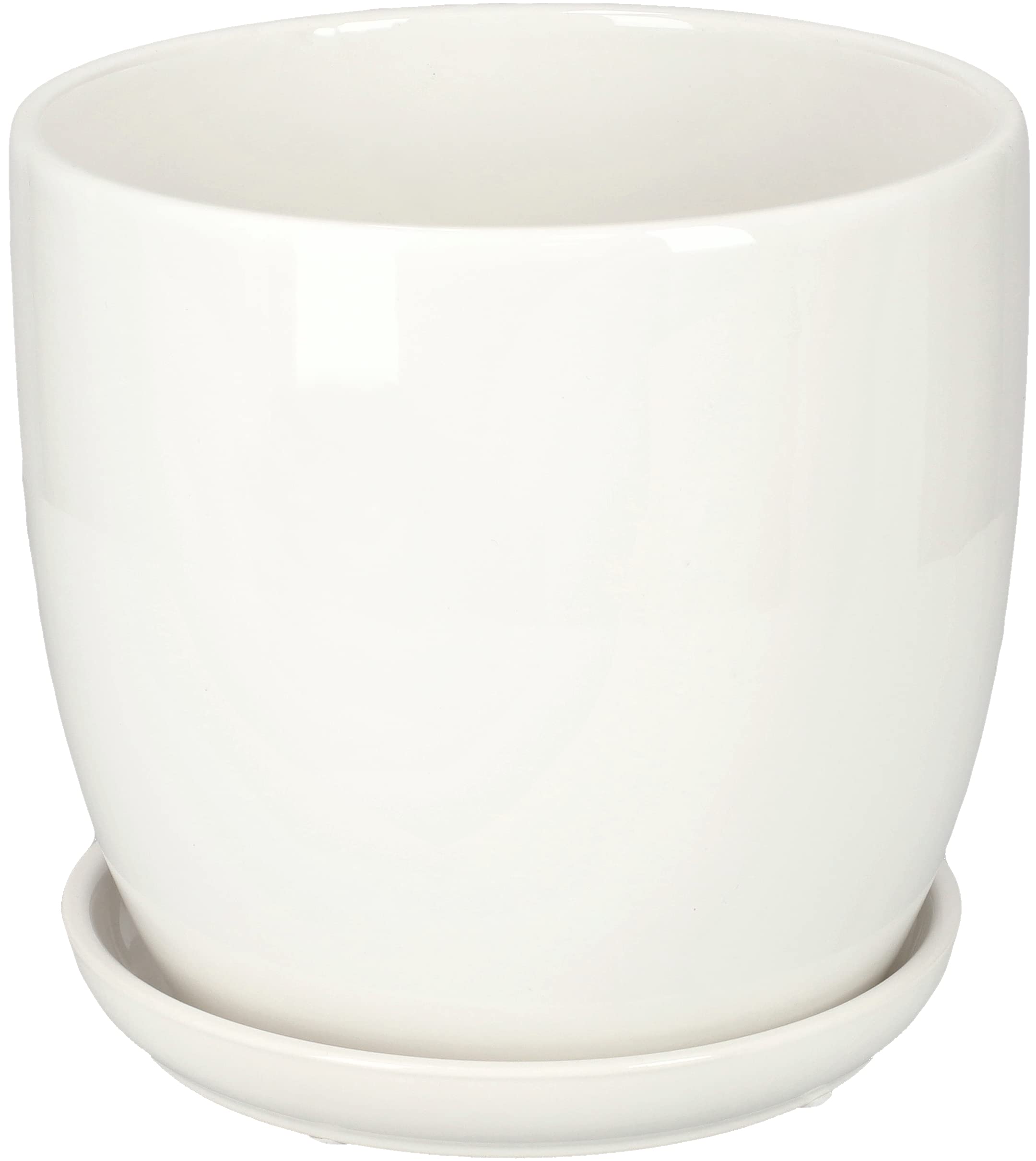 Kotarbau® Ceramic Flower Pot Planters for Flowers, 20 cm Diameter with Drip Tray, White