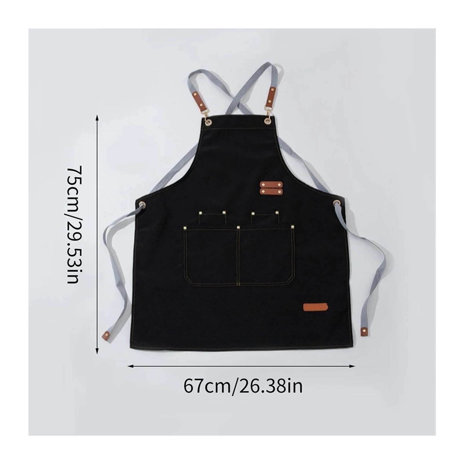 Tablier de cuisine étanche à l'huile avec grandes poches for ou bar café