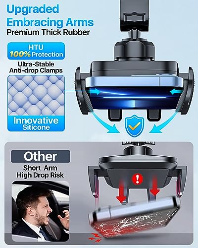 2024 Ultimate Car Phone Mount?80+LBS Strongest Suction & Military-Grade??Patent & Safety Certs? Cell Phone Holder Truck Stand for Dashboard Windshield Vent for iPhone 15 Pro Max 14 13 Samsung, Black