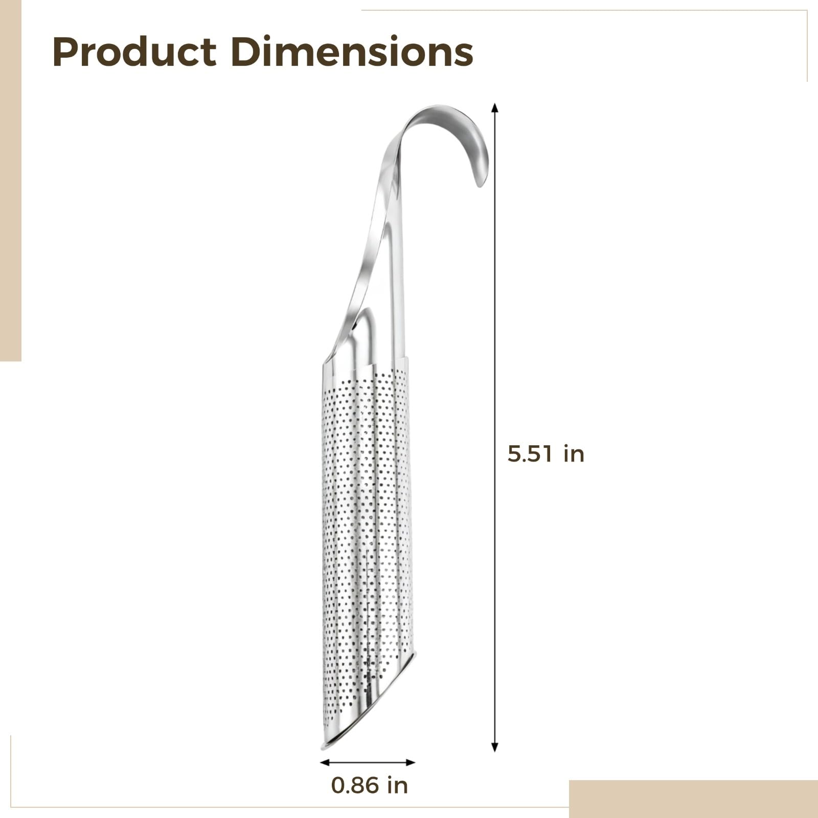Lot de 6 infuseurs à thé en acier inoxydable, filtre à thé 304 avec crochets circulaires, compatible lave-vaisselle, matériau adapté au contact des aliments, pour maison et voyage