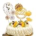 Toppers de Pastel de Cumpleaños Cake Topper Happy Birthday Dorado Toppers para Tartas Glittery Decoración para Cumpleaño Globos de Confeti Topper Cupcake Toppers para Niños Cumpleaños Decorations