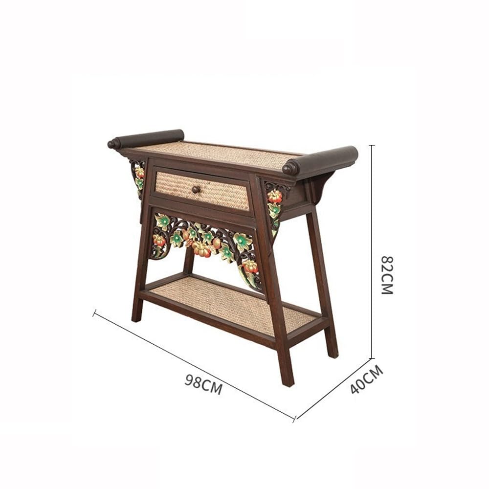 Tavola d'altare Cinese Consolle in Legno Massello Nicchia d'Altare Dipinta a Mano(Grande)