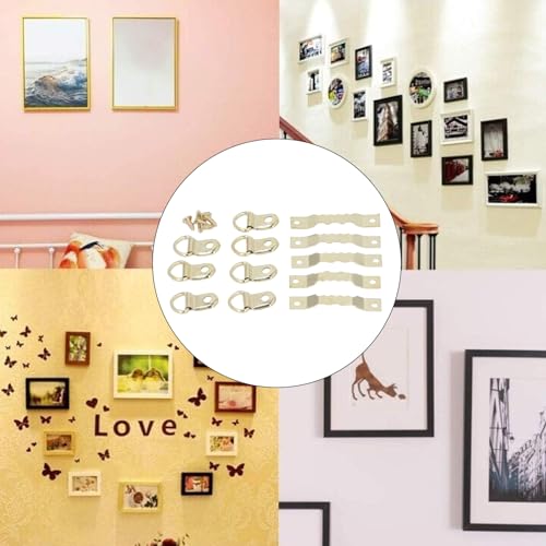 Image of 251 Pcs D Ring Picture Frame Hangers Firm Stable Photo Hanging Hardware Set with Serrated Hooks for Picture Frame Painting
