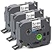 Unismar 2 Pack Compatible TZe-345 TZe345 TZ-345 TZ345 Laminated Tape White on Black 18mm (3/4") Width 8m (26.2ft) Length for Brother P-Touch Label Makers & Printers (US-TZe345 2PK)