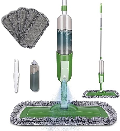 PAPCLEAN Spray Mops For Floor Cleaning Microfiber Mop Hardwood Floors Wet Dust Flat Cleaner With 4 Washable Pads 440 Ml Refillable Bottle Wood Tile Laminate Vinyl Kitchen, Gray In Arabia - Foto 11