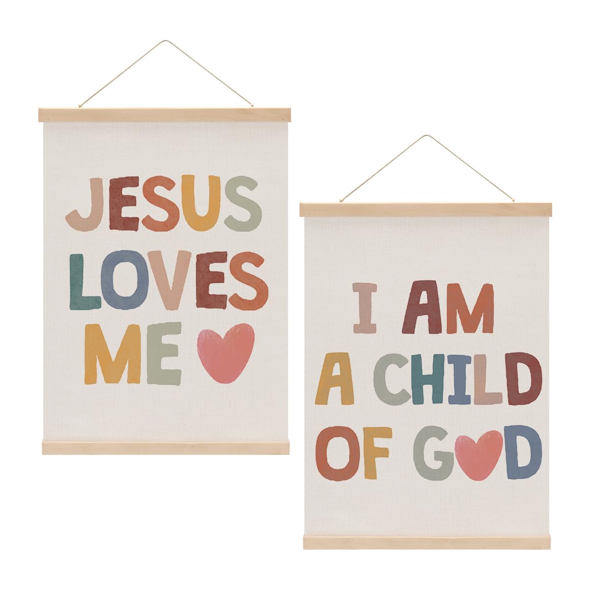 Christian Decor Boho Poster Hanger, Jesus Religious Wall Decor, Christian Gifts Bible Verse Spiritual Gifts Wall Art Wall Hanging Banner Farmhouse