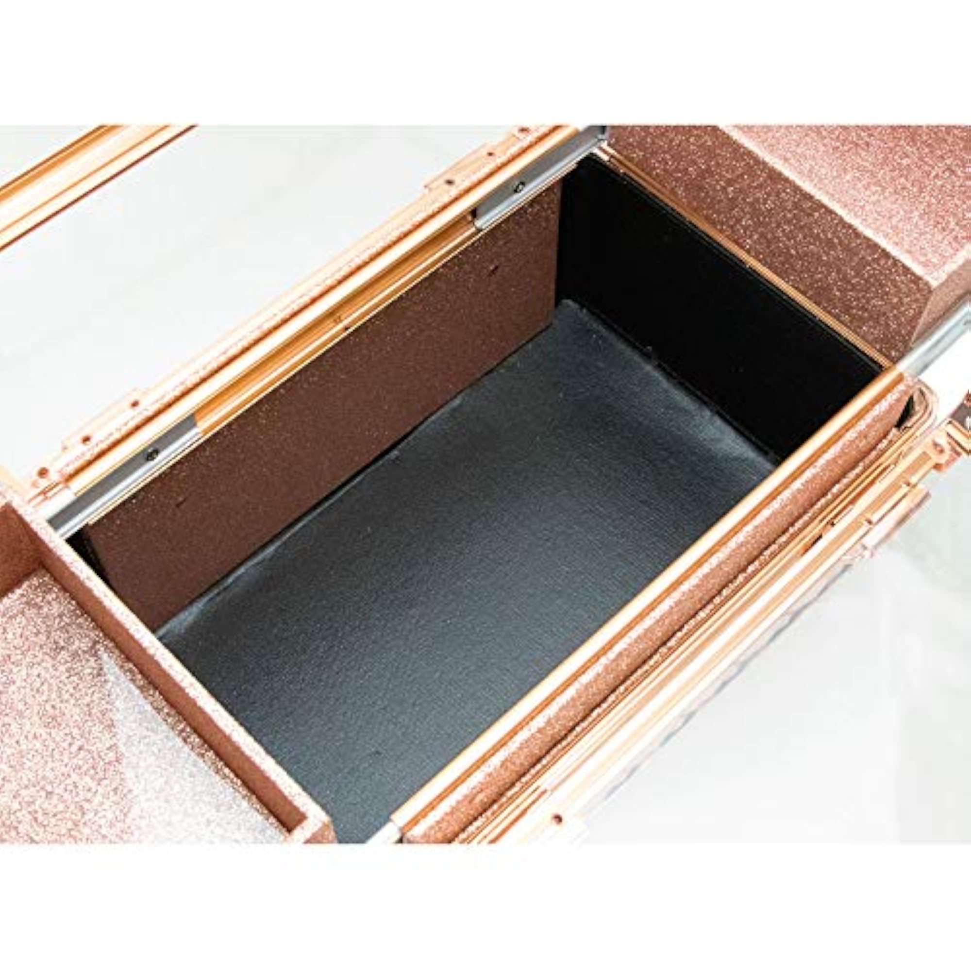 Rose Gold Diamond Armored Acrylic 4-Tiers Makeup Train Case