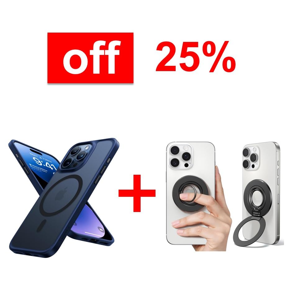 TORRAS Magnetic Phone Grip Ring Holder Kickstand & Case Magnetic