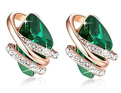 105-May-Emerald Green-Rose Gold Plated