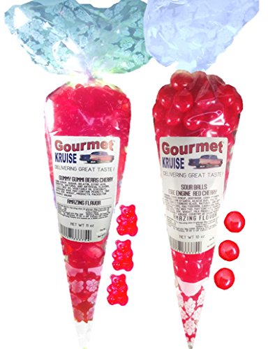Red Wild Cherry Gummy Gummi Bears And Sour Cherry Balls (NET WT 21 OZ) miniatura 1