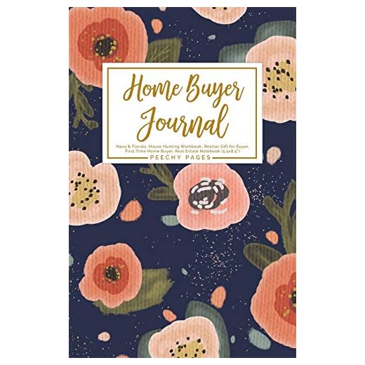 Home Buyer Journal: Navy & Florals, House Hunting Workbook, Realtor Gift for Buyer, First Time Home Buyer, Real Estate Notebook (5.5x8.5”)