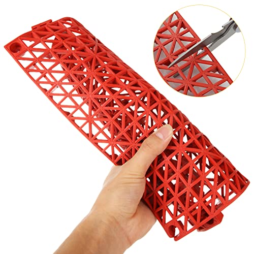12 Pack Modular Interlocking Cushion Flooring Tiles Non-Slip Drain Pool Shower Mat Waterproof Splicing Floor Drainage Tiles For Deck Patio Garage Balcony Kitchen Bathroom Indoor Outdoor Red #TOP3