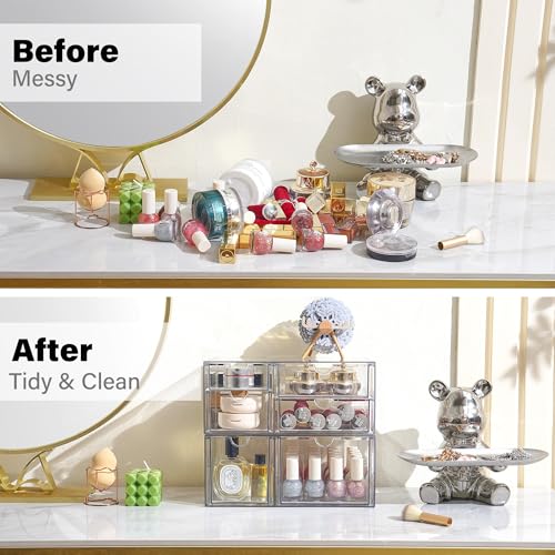 image for Prsildan Acrylic Drawer Makeup Organizer with 6 Drawers (Not for Baby 
