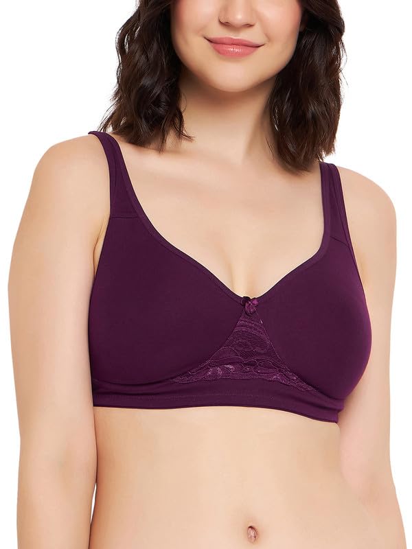 Image of Clovia Women's Cotton Non-Padded Non-Wired Full Figure T-Shirt Bra - Purple