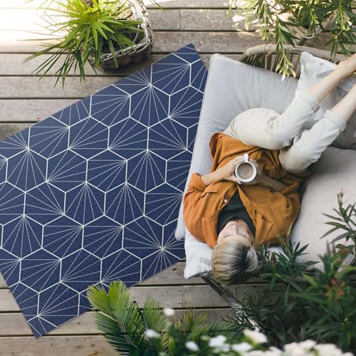 Tapis sol vinyle 120x180 cm PVC imperméable extérieur balcon terrasse rectangle - 3