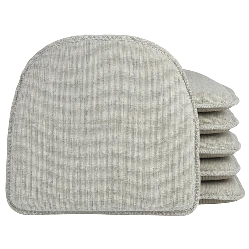 Klear Vu Raindrop The Gripper Non Slip Chair Cushions, Soft & Comfortable Seat Pad, Sitting Pillow for Kitchen, Dining or Office, 6 Count (Pack of 1), Taupe