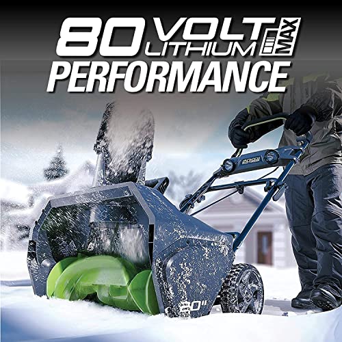 Greenworks Pro 80V 20 Inch Snow Thrower With 2Ah Battery And Charger With Greenworks Pro 80V 4Ah Lithium Ion Battery Gba80400 #TOP3