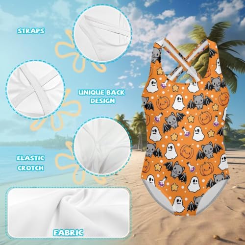 Image of Girls One Piece Swimsuits Quick Dry Beach Bathing Suit Crossback Swimwear 5-14 Years