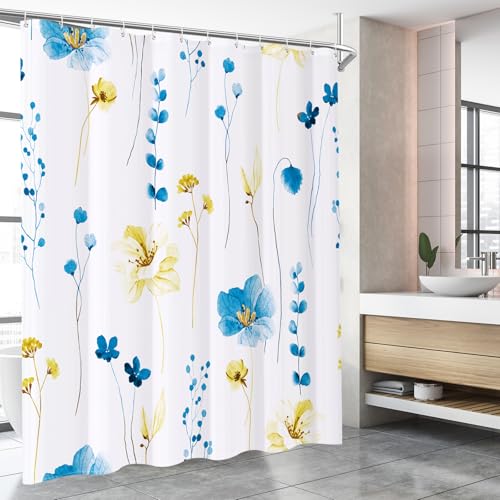 XZTXBest Boho Shower Curtain,Blue Yellow Flower Shower Curtain for Bathroom by XZTXBest - Used condition - Image 3