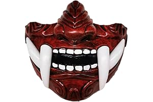 GK-O Japanese Monster Devil Hannya Mask Noh Demon Oni Samurai Half Face Shield
