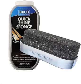 Birch Quick Shine Sponge Neutral - Clear Polish Sponge Gives Instant Gloss, For Leather Shoes Boots Bags, Birch Perfect Express Shine for Any Colour Shoes