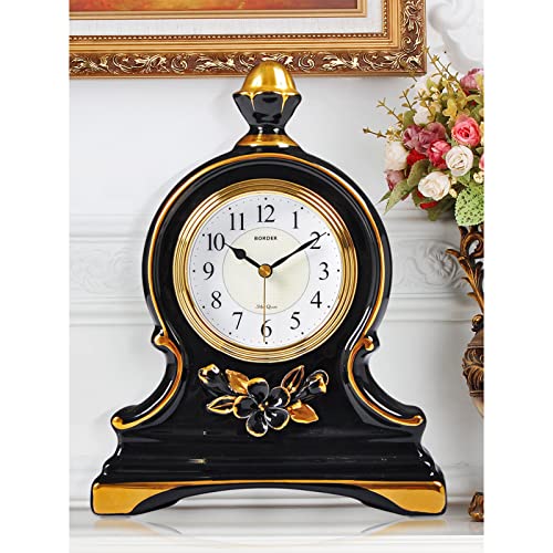 Lareira Relógios, despertador silencioso, relógio de mesa para sala de estar lareira decoração prate
