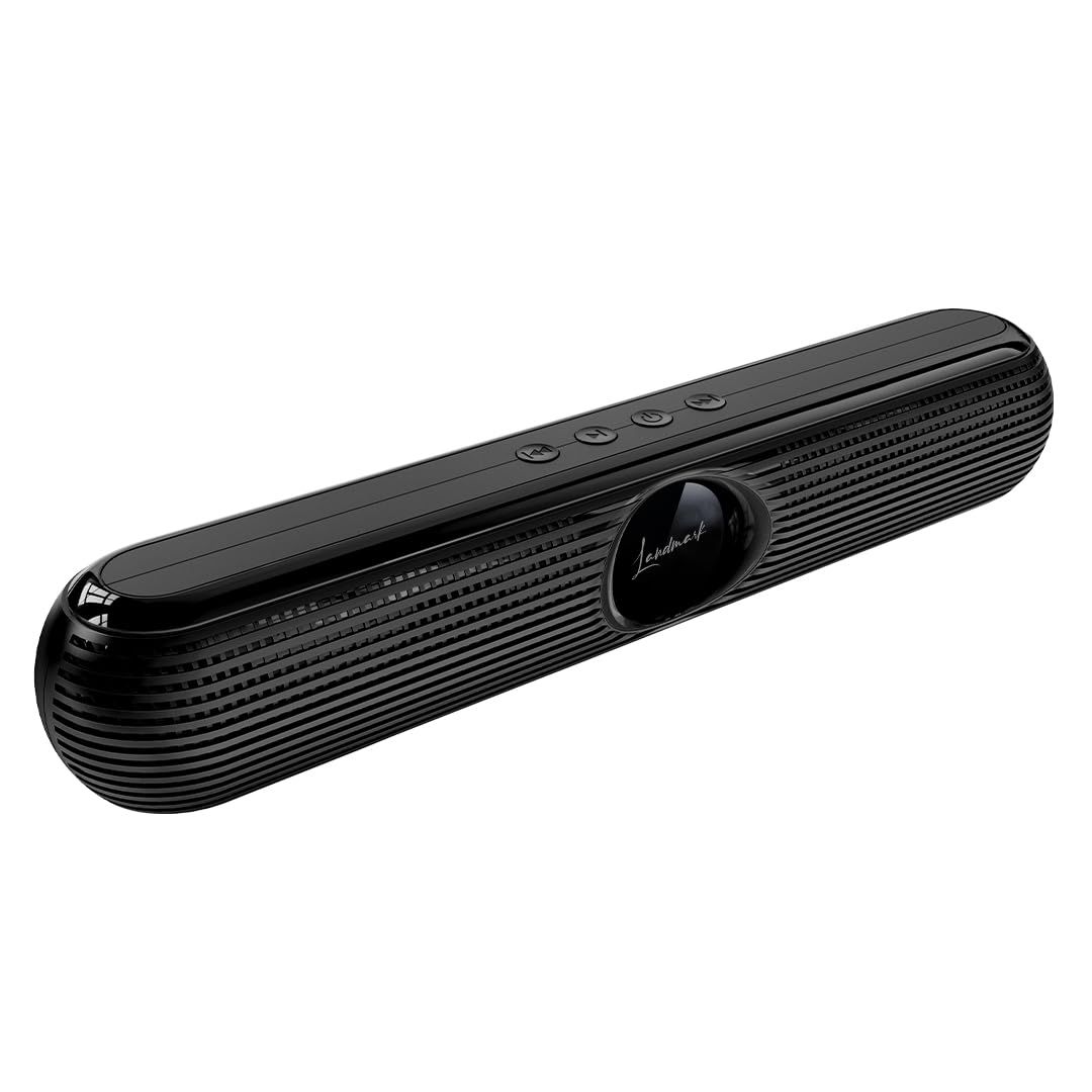 LANDMARK LM BS117 Bluetooth Soundbar Speaker with 20W RMS Vibrant Sound, 1200mAh Battery, Upto 6 Hours Playback & Multi Connectivity Speaker for TV, Mobile, PC, Laptops (Black)