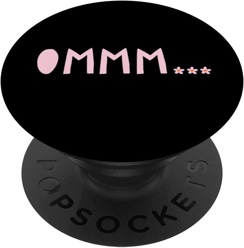 Omm Word Pink Flowers PopSockets Swappable PopGrip