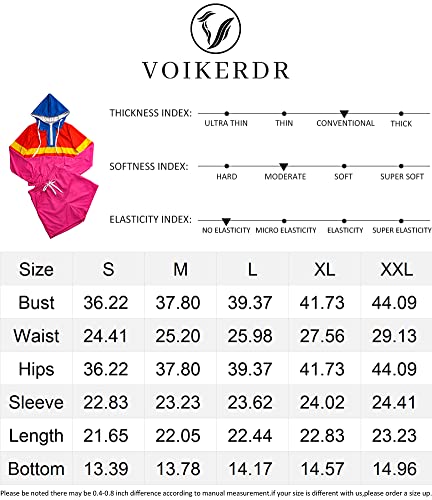 Voikerdr Women 2 Piece Outfits Tracksuit Jumpsuits Lightweight Windbreaker Pullover Jacket Crop Top Pants Set Rose L #TOP6
