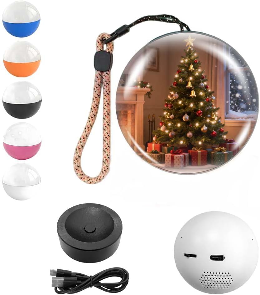 Memory Sphere Lamp 2026 New Crystal Ball Video Player 2.8" Memory Orbs Ornament 4GB Uploadable Videos & Photos, Personalized Unique Desk Night Light for Couples Friends Birthday Christmas (White)