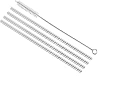Conjunto 5 peças Canudo Inox Reto + Escova Descomplica, Brinox