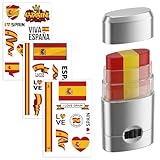 Set de Maquillaje Bandera de España 1 Barra de Pintura Facial y 3 Pegatinas de Bandera Española Kit de Animador para Fútbol Baloncesto y Eventos Deportivos Maquillaje para Aficionados