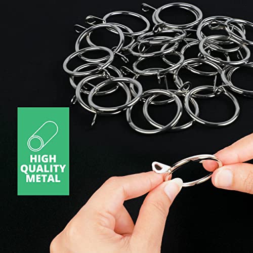 Image of HASTHIP Metal Curtain Rings 12PCS, 37mm ID, Rust-Resistant, Silver | Easy Hanging, Smooth Glide, Resists Rust, Metal Construction, Eyelet Hooks, Large Inner Diameter, Support Available