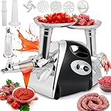 800 W Elektrischer Fleischwolf, Wurstfüller, Multifunktionales Tomatensieb, Für Den Heimgebrauch Mit 3 Schneidplatten, Wurstfüllrohr Und Kubbe-Kit Für Die Küche(Black)