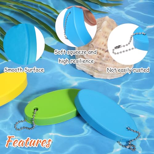 Image of Apausvcm 3 Pcs Foam Floating Keychain, Floating Boat Keychain Waterproof Surfboard Key Ring for Kayak Sailing Swiming