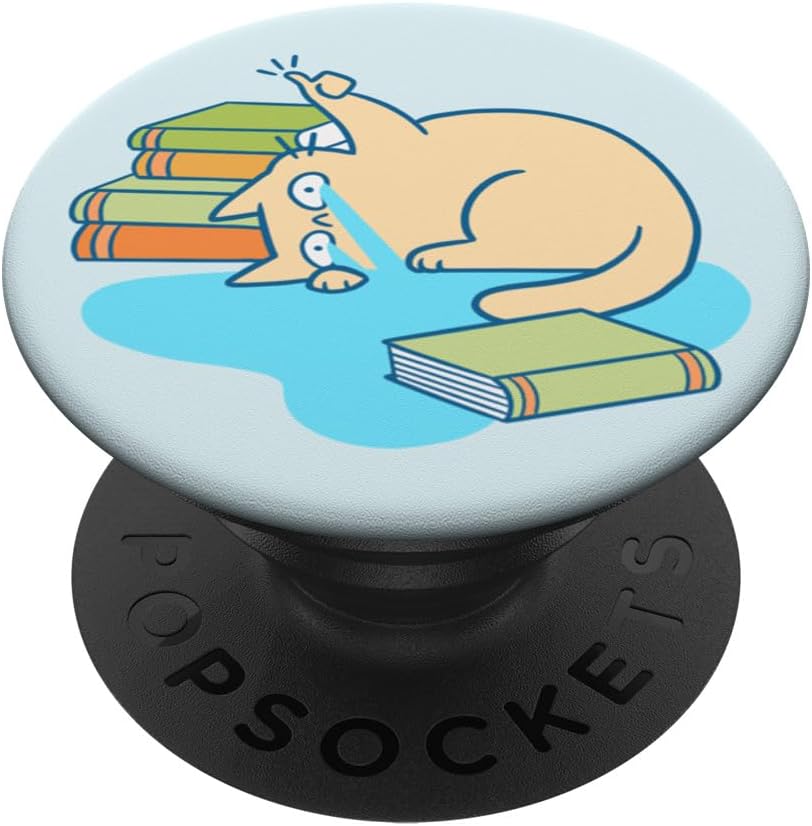 PopSockets Cat & Bookish Phone Grip - Cat-astrophic Reader PopSockets PopGrip for MagSafe