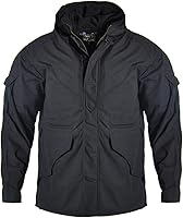 Vista 1 de HANWILD Chaqueta militar para hombre, abrigos tácticos de invierno con capucha de forro polar cálido para senderismo al aire libre